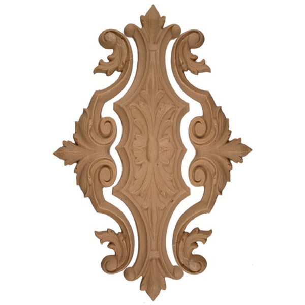 Decorative 6-1/2"(W) x 10"(H) x 3/8"(Relief) - Specialty Vertical Drop Applique - [Compo Material] - Brockwell Incorporated