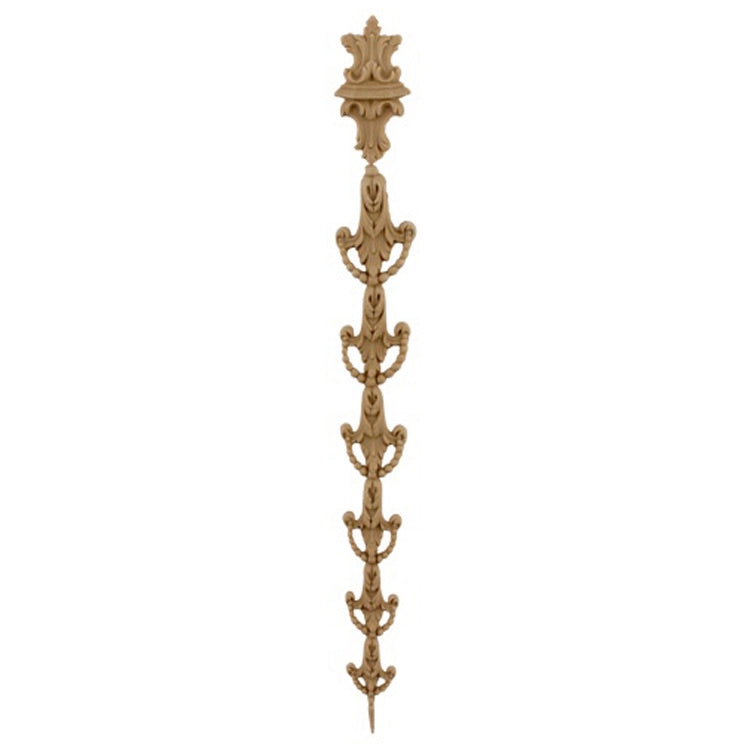 Decorative 1"(W) x 9-1/2"(H) - Specialty Bell Flower Vertical Drop Applique - [Compo Material] - Brockwell Incorporated