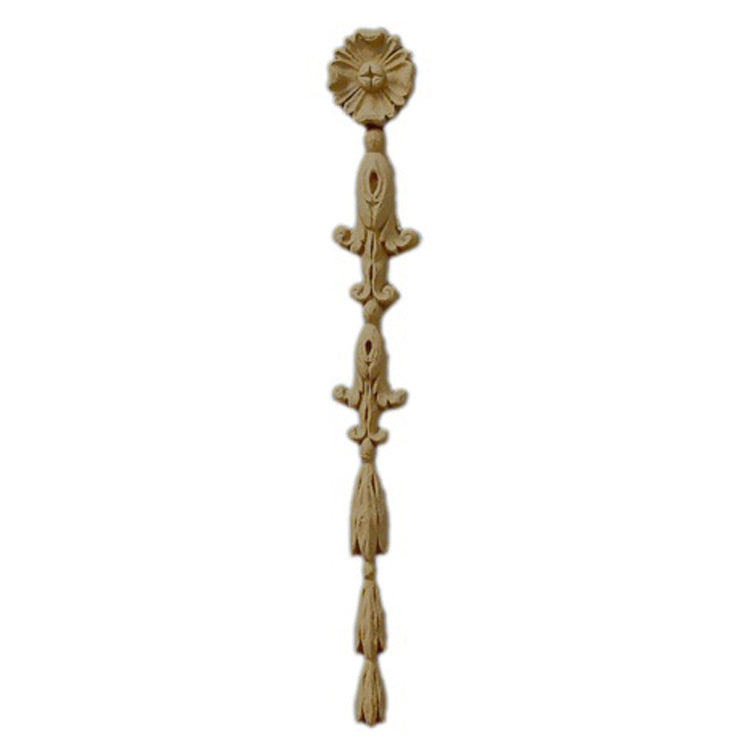 Decorative 3/4"(W) x 4-1/2"(H) - Classic Bell Flower Vertical Drop Accent  - [Compo Material] - Brockwell Incorporated