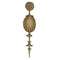Decorative 2-5/8"(W) x Call(H) - Rosette & Shell Vertical Drop Applique - [Compo Material] - Brockwell Incorporated