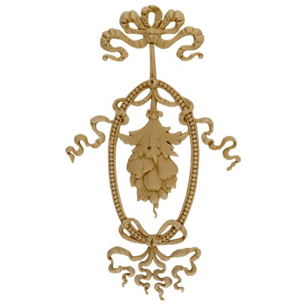 Decorative 7-3/4"(W) x 12-1/2"(H) - Decorative Vertical Drop w/Fruit Bunch Center - [Compo Material] - Brockwell Incorporated