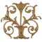 Decorative 6"(W) x 5-1/2"(H) - Vertical Leaf Applique - [Compo Material] - Brockwell Incorporated