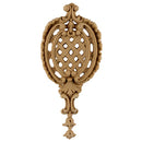 Decorative 2-1/2"(W) x 5-3/4"(H) - Lattice & Shell Vertical Drop Applique - [Compo Material] - Brockwell Incorporated