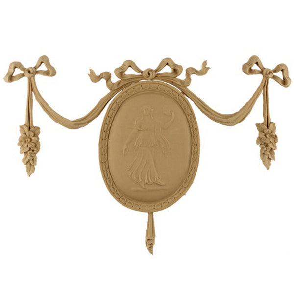 Decorative 9-3/4"(W) x 7"(H) - Vertical Drop w/ Figure Applique - [Compo Material] - Brockwell Incorporated