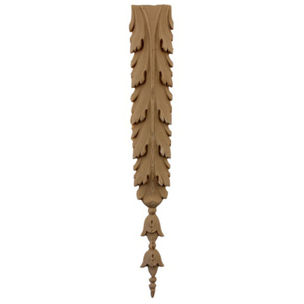 Decorative 1-1/2"(W) x 11-1/4"(H) - Vertical Acanthus Drop Applique - [Compo Material] - Brockwell Incorporated