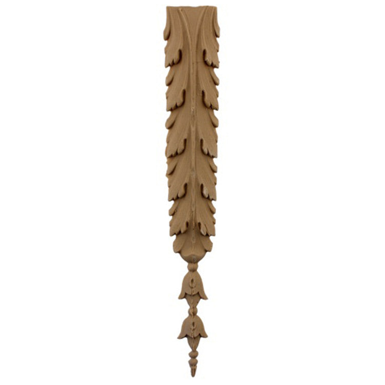 Decorative 1-1/2"(W) x 11-1/4"(H) - Vertical Acanthus Drop Applique - [Compo Material] - Brockwell Incorporated