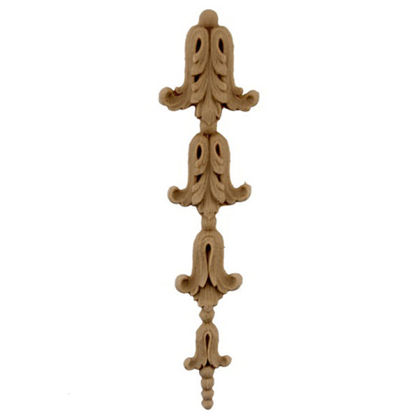 Decorative 1-1/4"(W) x 5-1/4"(H) - Bell Flower Vertical Drop Applique  - [Compo Material] - Brockwell Incorporated