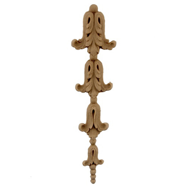 Decorative 1-1/4"(W) x 5-1/4"(H) - Bell Flower Vertical Drop Applique  - [Compo Material] - Brockwell Incorporated