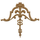 Decorative 11"(W) x 10-1/2"(H) - Vertical Scroll Drop Applique - [Compo Material] - Brockwell Incorporated