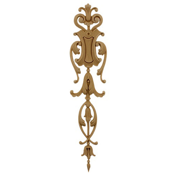 Decorative 2-1/8"(W) x 10"(H) - Interior Leaf Vertical Drop Applique - [Compo Material] - Brockwell Incorporated