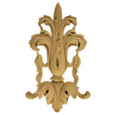 Decorative 5"(W) x 8-1/2"(H) - Floral Vertical Drop Applique - [Compo Material] - Brockwell Incorporated