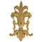 Decorative 5"(W) x 8-1/2"(H) - Floral Vertical Drop Applique - [Compo Material] - Brockwell Incorporated