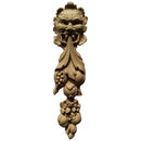 Decorative 1-1/2"(W) x 6"(H) - Fruit Drop w/ Green Man Applique - [Compo Material] - Brockwell Incorporated