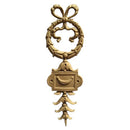 Decorative 2"(W) x 6-1/4"(H) - Wreath & Plaque Vertical Drop Applique - [Compo Material] - Brockwell Incorporated