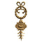 Decorative 2"(W) x 6-1/4"(H) - Wreath & Plaque Vertical Drop Applique - [Compo Material] - Brockwell Incorporated