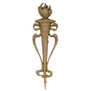 Decorative 1-7/8"(W) x 6-5/8"(H) x 1/2"(Relief) - Louis XVI Torch Vertical Drop Applique - [Compo Material] - Brockwell Incorporated
