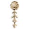 Decorative 2-1/4"(W) x 6-1/2"(H) - Shell & Leaf Vertical Drop Applique - [Compo Material] - Brockwell Incorporated