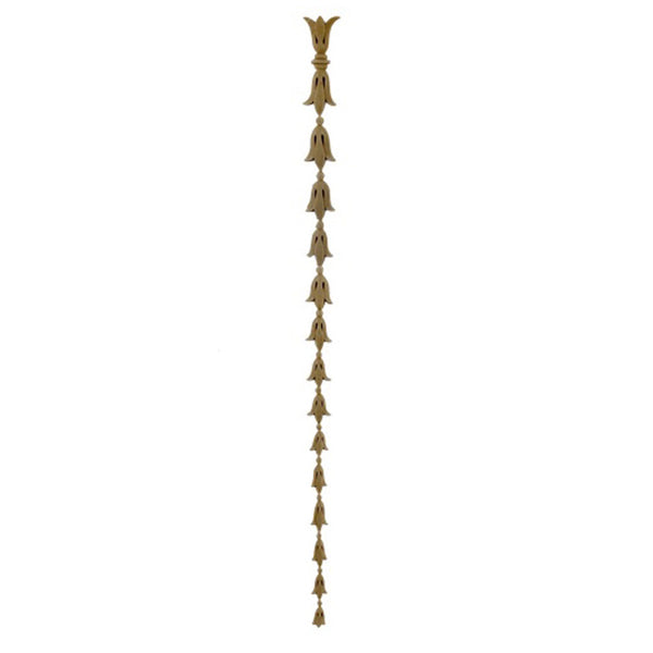 Decorative 1-1/4"(W) x 20"(H) - Interior Decorative Bell Flower Drop Applique - [Compo Material] - Brockwell Incorporated