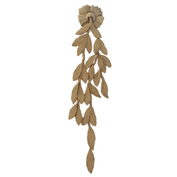 Decorative 6"(W) x 24-1/2"(H) x 3/8"(Relief) - French Floral Vertical Drop Applique - [Compo Material] - Brockwell Incorporated