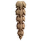 Decorative 1-1/2"(W) x 3-1/2"(H) - Leaf Vertical Drop Applique  - [Compo Material] - Brockwell Incorporated