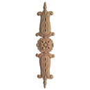 Decorative 1-3/4"(W) x 27-1/4"(H) - Rosette w/ Floral Detail Vertical Drop Applique - [Compo Material] - Brockwell Incorporated