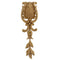 Decorative 4-1/2"(W) x 15-1/4"(H) x 7/16"(Relief) - Louis XVI Floral Vertical Drop Applique - [Compo Material] - Brockwell Incorporated